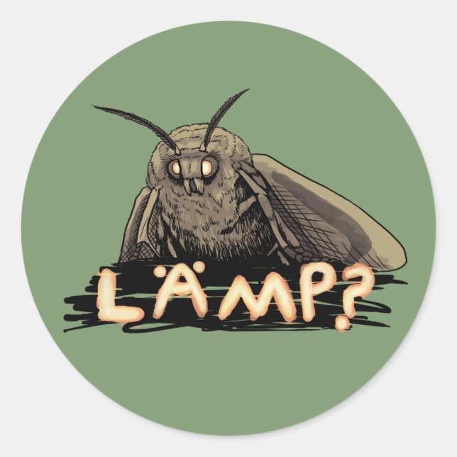 Lamp? Moth Meme Runder Aufkleber (Vorderseite)