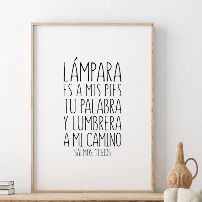 Lámpara es a mis pies tu palabra, Salmos 119:105 Poster (Von Creator hochgeladen)