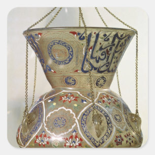 Lampe, aus der Moschee von Sultan Hasan, Kairo Quadratischer Aufkleber