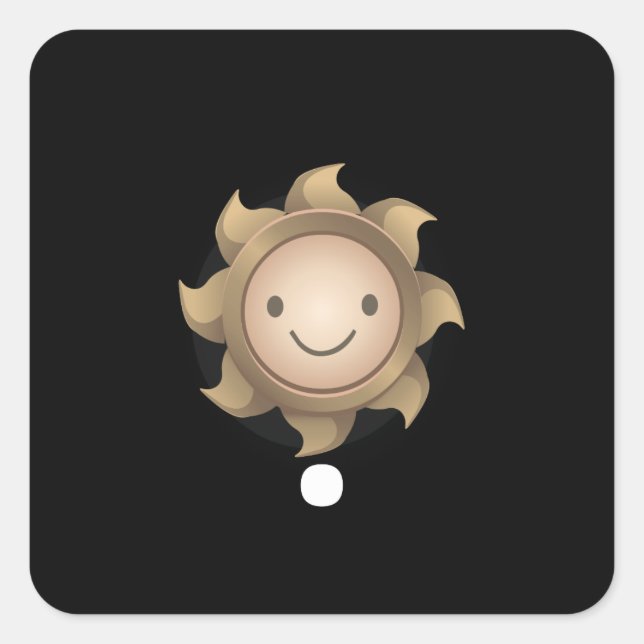 Lampe der Sonnenstuhle für Glittermöbel Quadratischer Aufkleber (Vorderseite)