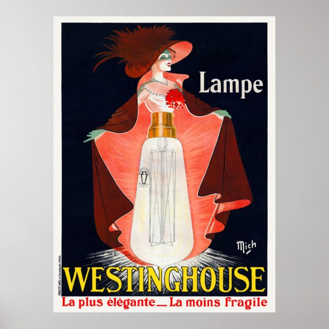 Lampe Westinghouse Frankreich Vintage Poster 1912 (Vorne)
