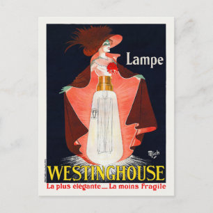 Lampe Westinghouse Frankreich Vintage Poster 1912 Postkarte