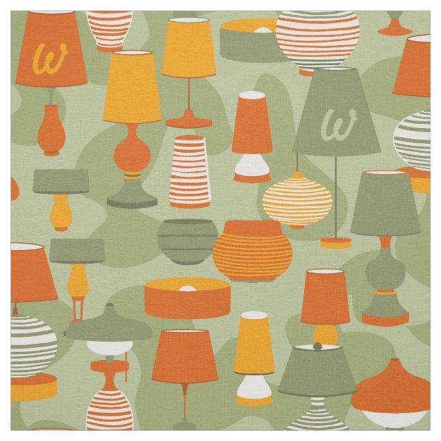 Lampen des Mitteljahrs Retro Gold Orange Green Mon Stoff (Muster)