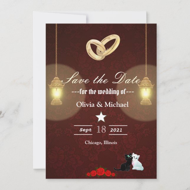 Lampen Save The Date (Vorderseite)