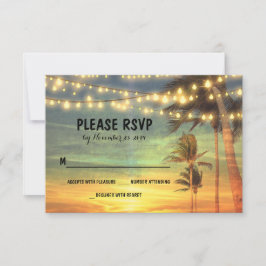 Lampen Strand Sonnenuntergang Hochzeit RSVP Karten