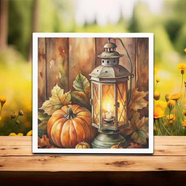 Lampen und Pumpkins fallen Serviette (Von Creator hochgeladen)