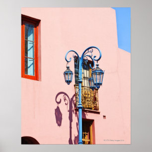Lampenposten und gemalte Gebäude, Caminito, La Poster