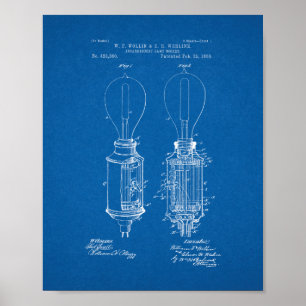 Lampensockel-Patent - Blueprint Poster