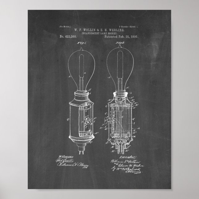 Lampensockel - Patent - Khalkboard Poster (Vorne)