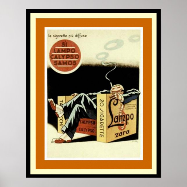 Lampo Calypso Samos Cigarette Ad Poster (Vorne)