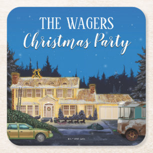 Lampoons Weihnachten Rechteckiger Pappuntersetzer