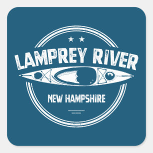 Lamprey River New Hampshire Kayaking Quadratischer Aufkleber