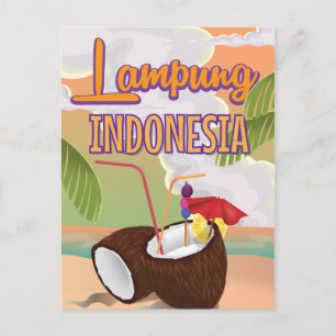 Lampung Indonesien Vintages Urlaubsposter. Feiertagspostkarte
