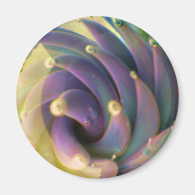 Lampwork Boro Glass Sea Pastell Lotus Bubble Magne Magnet (Vorne)