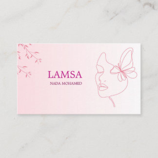 LAMSA Visagisten Visitenkarte | Elegantes Rosa