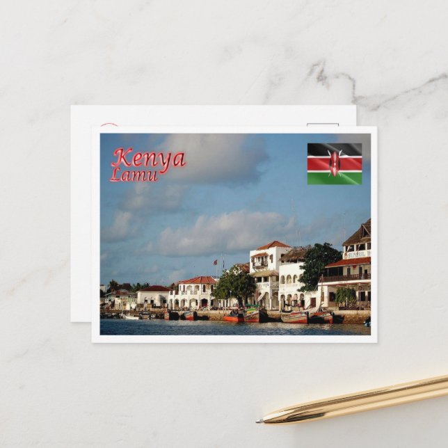 Lamu - Kenia - Panorama - Postkarte (Vorderseite/Rückseite Beispiel)