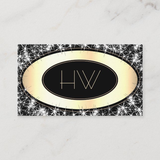 Lamurous Imitats Glitzer Stars Trendy Gold Boutiqu Visitenkarte (Vorderseite)