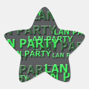 Lan-Party-Logo Stern-Aufkleber
