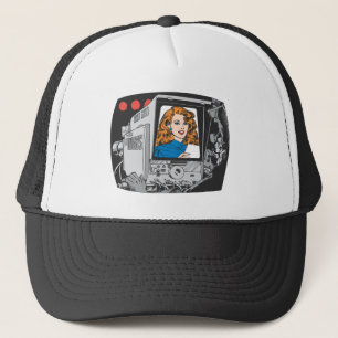Lana Lang auf Kamera Truckerkappe