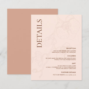 LANA Modern Latté Orchid Wedding Details Card Begleitkarte