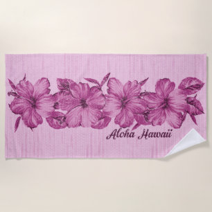 Lanai Distressed Hawaiian Hibiskus - Rosa Strandtuch