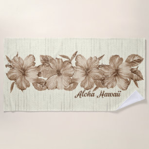 Lanai Not Hawaiian Hibiskus - braun Strandtuch