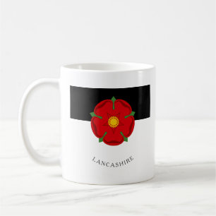 Lancashire Flag Tasse - Rose, Kohle und Baumwolle