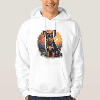 Lancashire Heeler bei Sonnenuntergang Hoodie