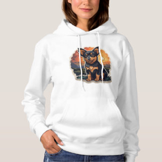 Lancashire Heeler bei Sonnenuntergang Hoodie