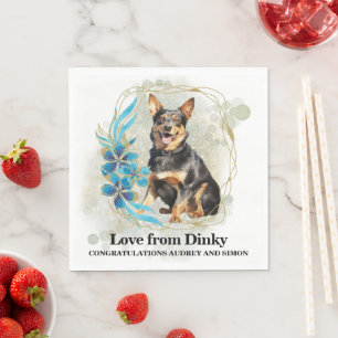 Lancashire Heeler Hochzeitsserviette mit Hundebild Serviette