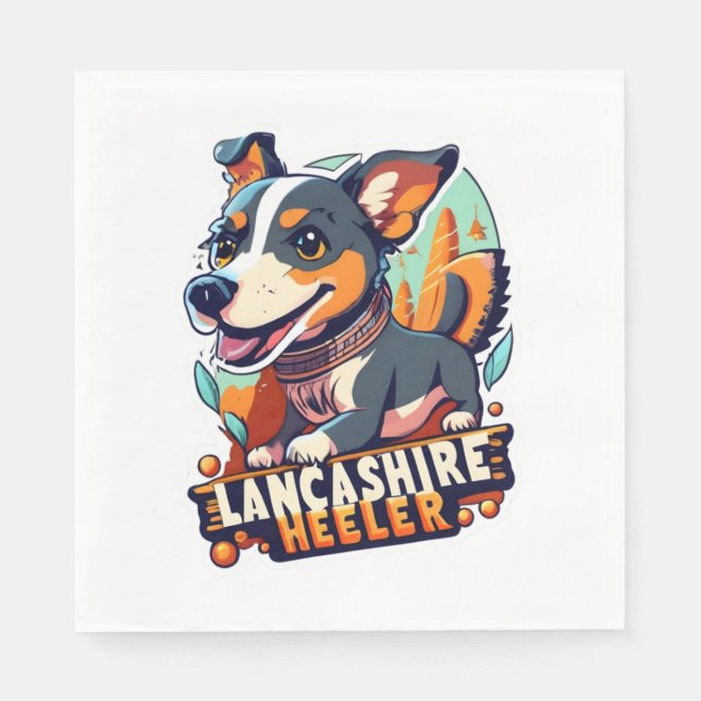 Lancashire Heeler Serviette (Vorderseite)