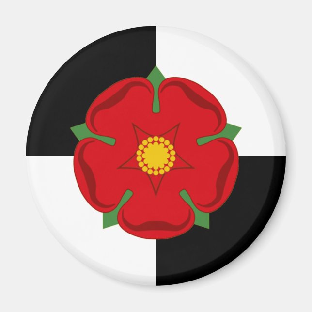 Lancashire Magnet - Rose im Schwarz-Weiß-Viertel (Vorne)