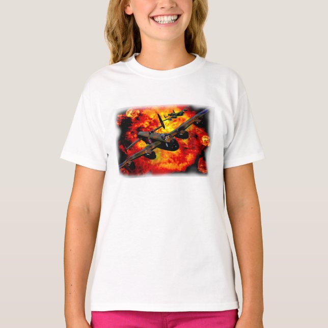 Lancaster-Bomber-Bombardierungs-Lauf T-Shirt (Vorderseite)