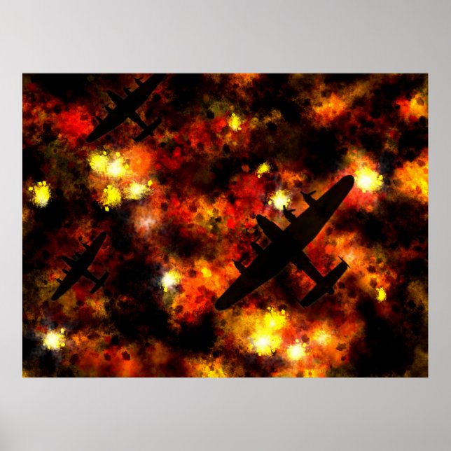 Lancaster Bomber Night Raid Poster (Vorne)