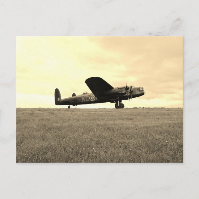 Lancaster Bomber Sepia Tone Postkarte (Vorderseite)