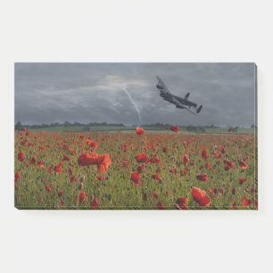 Lancaster Bomber über einem Mohnfeld Post-it Klebezettel