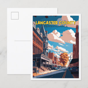 Lancaster County Pennsylvania USA Reise in alter Z Postkarte