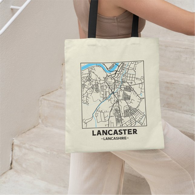 Lancaster, Lancashire City Map Tote Bag Tragetasche (Von Creator hochgeladen)