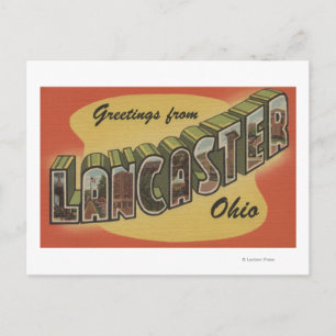 Lancaster, Ohio - Große Buchstabenszenen Postkarte