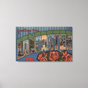 Lancaster, Pennsylvania - große Buchstabe-Szenen Leinwanddruck