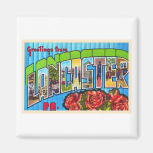 Lancaster Pennsylvania PA Large Letter Postcard Magnet