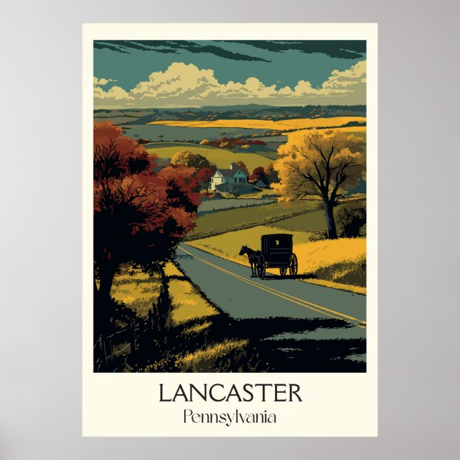 Lancaster Pennsylvania Vintag Amish Country Art Poster (Vorne)