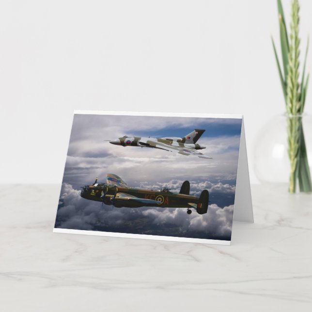 Lancaster und Vulcan XH558 Karte (Vorderseite)