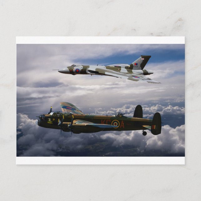 Lancaster und Vulcan XH558 Postkarte (Vorderseite)