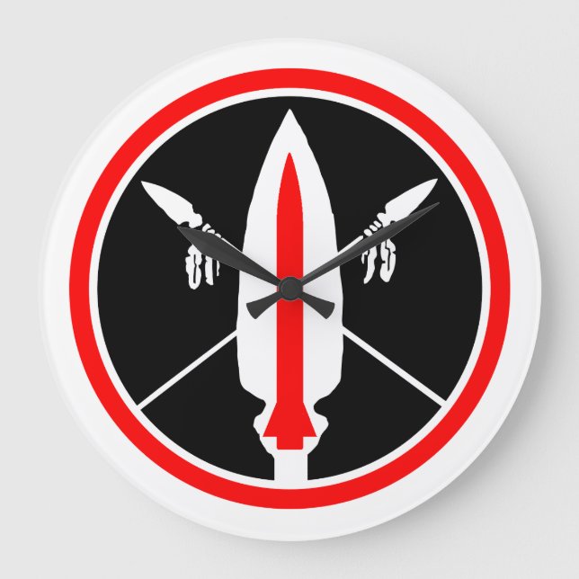 Lance Missile Wiedersehen Fort Sill Oklahoma 2015 Große Wanduhr (Vorderseite)