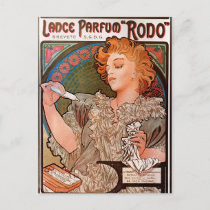 Lance parfum Rodo von Alphonse Mucha Postkarte