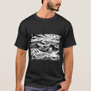 Lancelin Sanddünen im Holzschnittstil Westaustrali T-Shirt