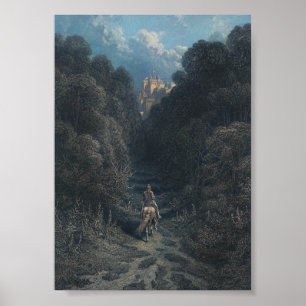 Lancelot auf dem Weg zum Schloss von Astolat Poster