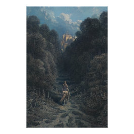 Lancelot nähert sich dem Schloss von Astolat Gloss Poster