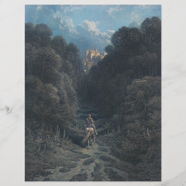 Lancelot nähert sich dem Schloss von Astolat Paper (Vorderseite)